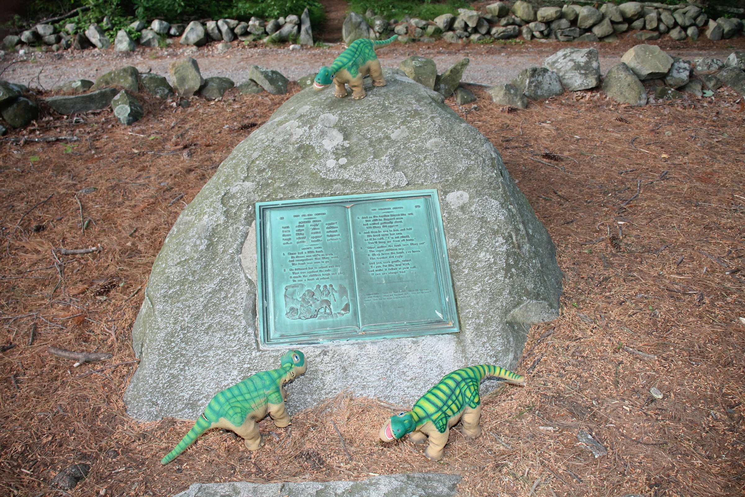 Pleos and a story plaque